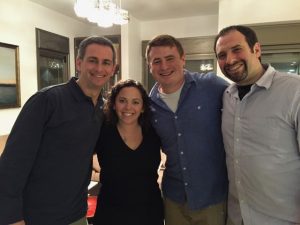 R. Ken Chasen, R. Noam Katz, cantorial student Danielle Rodnizki and I after leading Shabbat services with R. Miri Gold at Kibbutz Gezer!