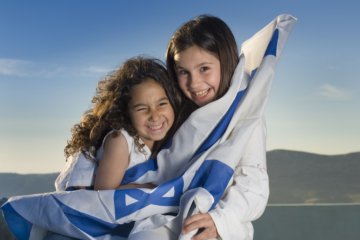 Girls with Israeli flag