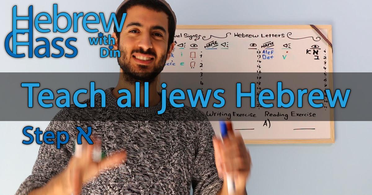 Hebrew Class with Din Step Alef Teach 1,000 Jews to Read & Write